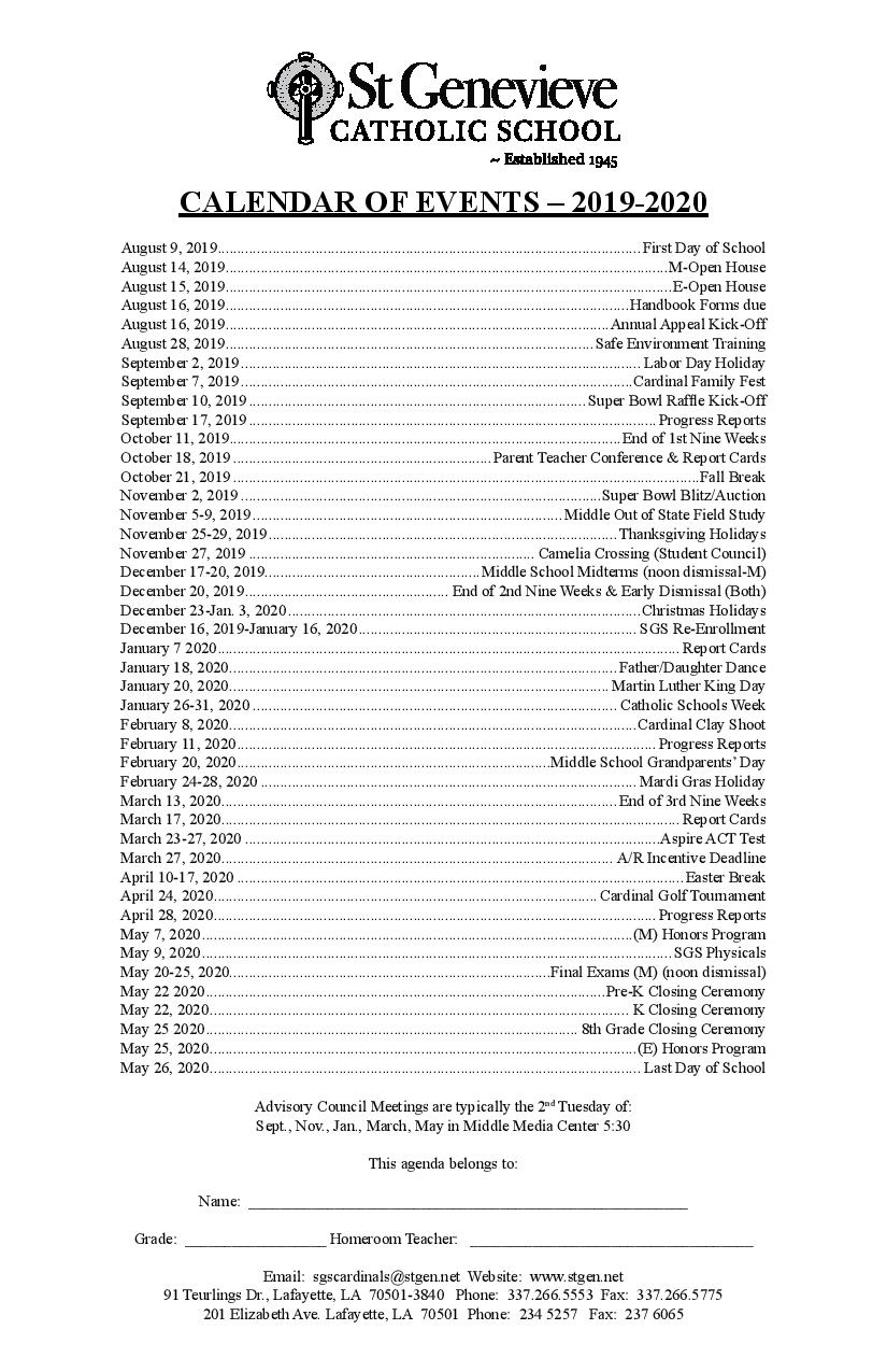 Events St. Genevieve School